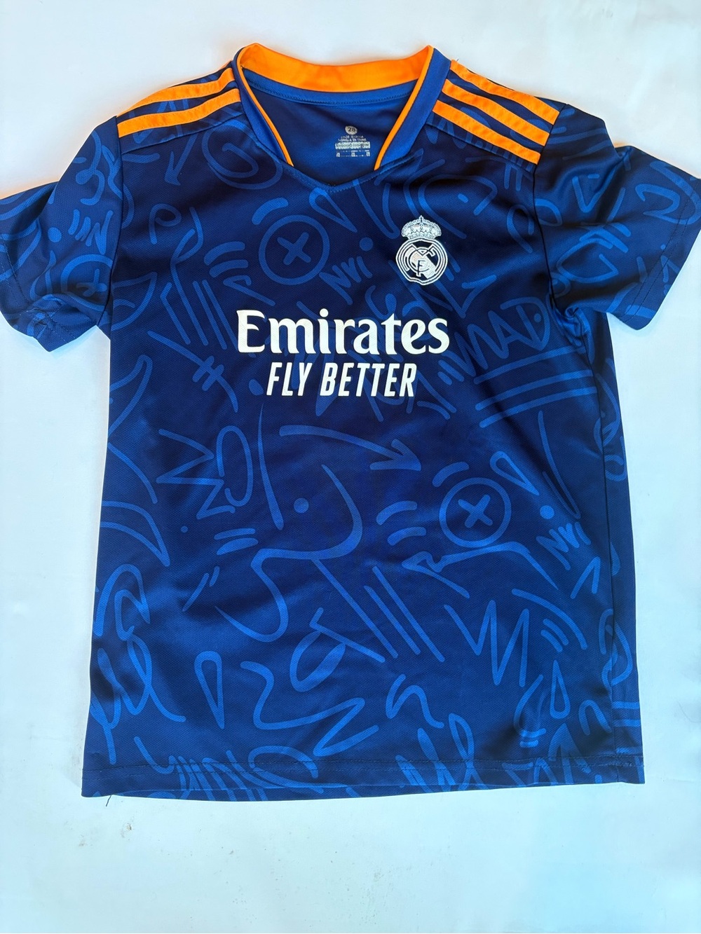 Kids  Real Madrid Blue Benzema #9 Soccer Jersey